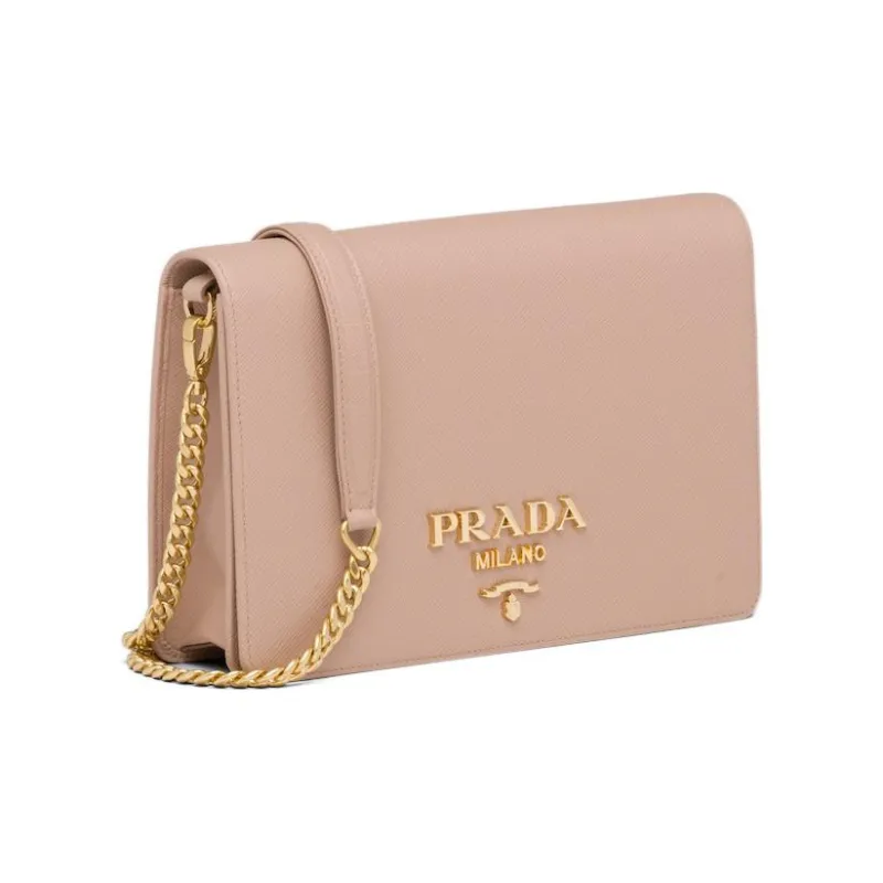 PRADA Saffiano Leather Handbag Shoulder Bag Crossbody Bag Mini Women's Pink-1