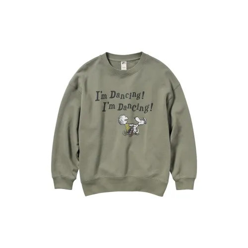 UNIQLO X PEANUTS Co-branded Series Sweatshirts Women's Olive