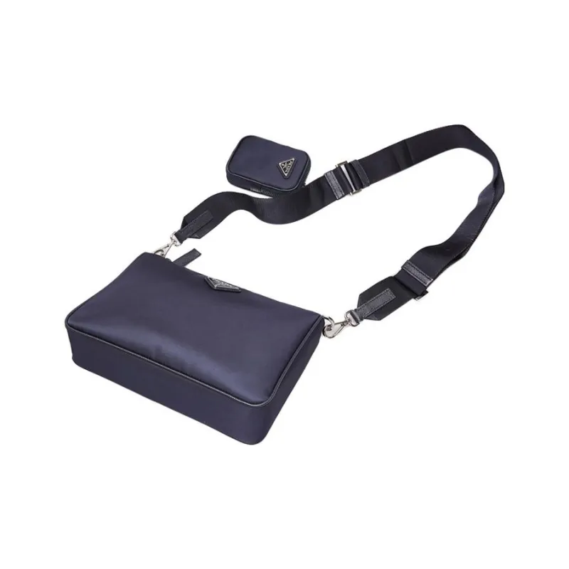 PRADA Saffiano Leather Messenger Bag Briefcase Shoulder Bag Crossbody Bag Regular Men's Blue-3