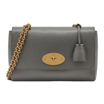 Mulberry Grain Cow Leather Crossbody Bag, Shoulder Bag Women's Gray