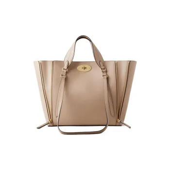 Mulberry Bayswater Calfskin Tote Bag Shopping Bag Shoulder Bag Handbag Small Size Women's Beige