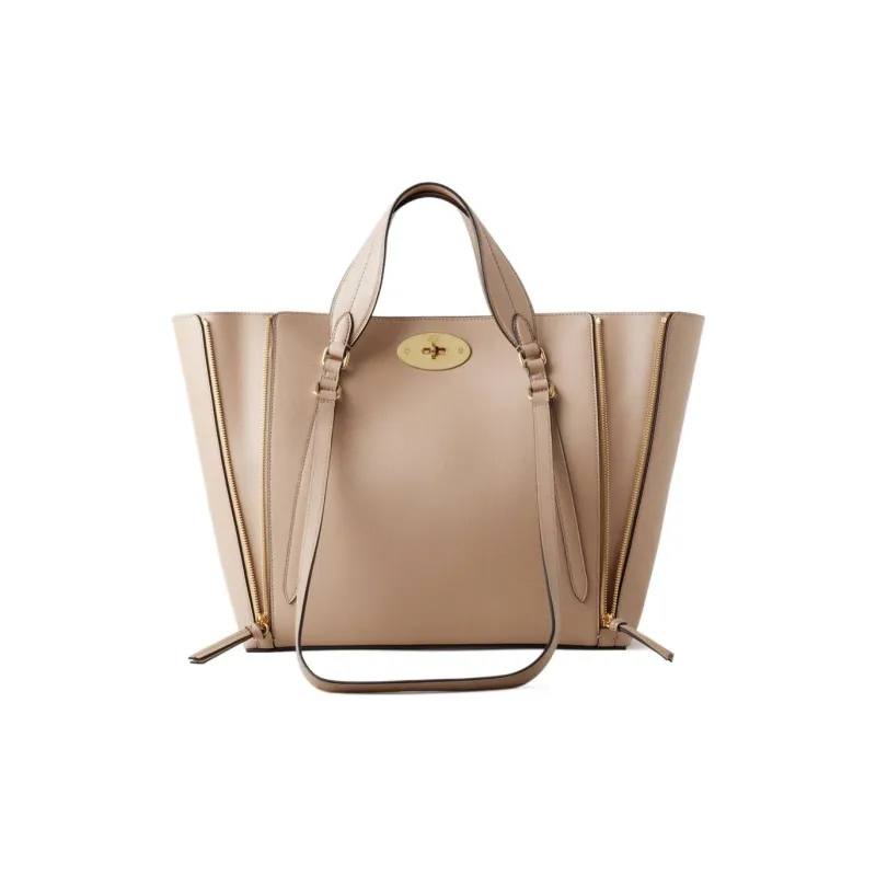 Mulberry Bayswater Calfskin Tote Bag Shopping Bag Shoulder Bag Handbag Small Size Women's Beige-0