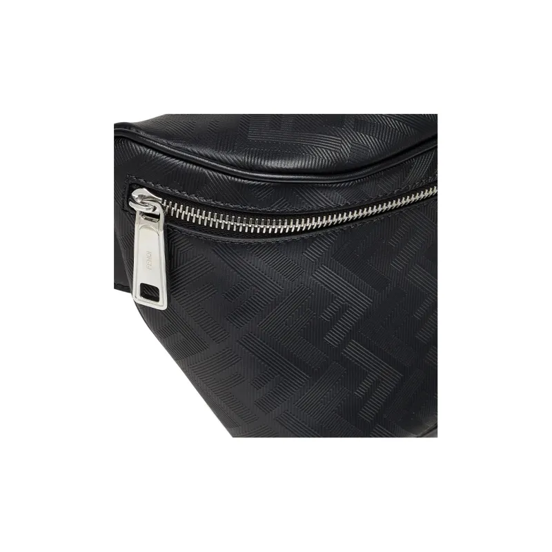 FENDI Calfskin Shoulder Bag Crossbody Bag Fanny Pack Regular Men's Black-4
