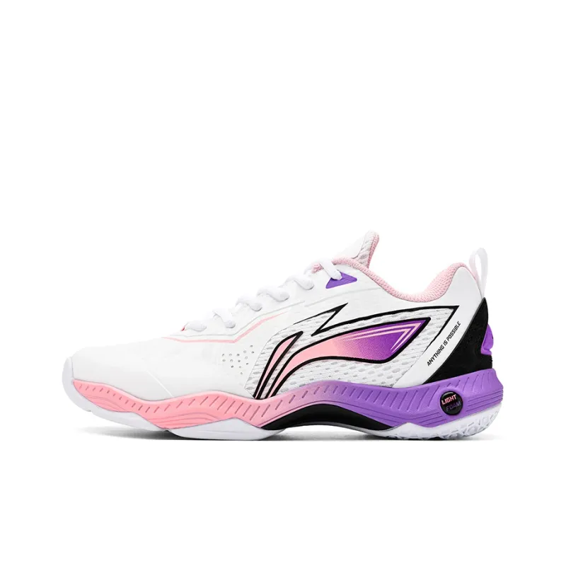 LiNing Anti Slip Wear Resistant Breathable Coverage Low Top Badminton Shoes Unisex White Black-0