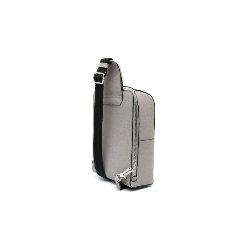 Valextra Calfskin Box Bag, Handbag, Crossbody Bag, Shoulder Bag Men's Gray-1