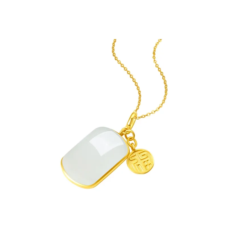 ZHOU LIU FU Hetian Jade Pendants Unisex Green Jade-1