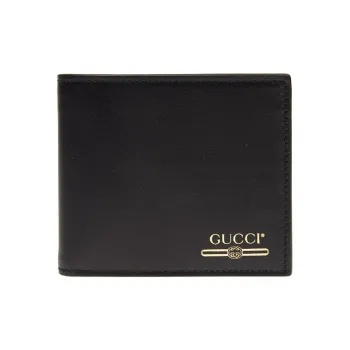 GUCCI Cow Leather Handheld Coin Purse Card Holder Wallet Men's Black