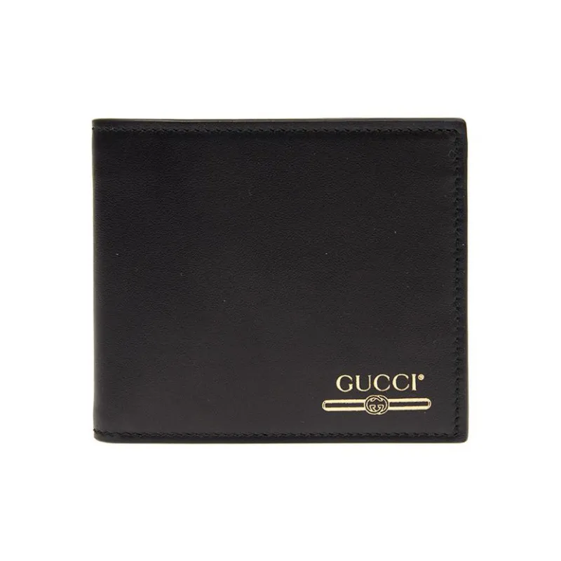 GUCCI Cow Leather Handheld Coin Purse Card Holder Wallet Men's Black-0
