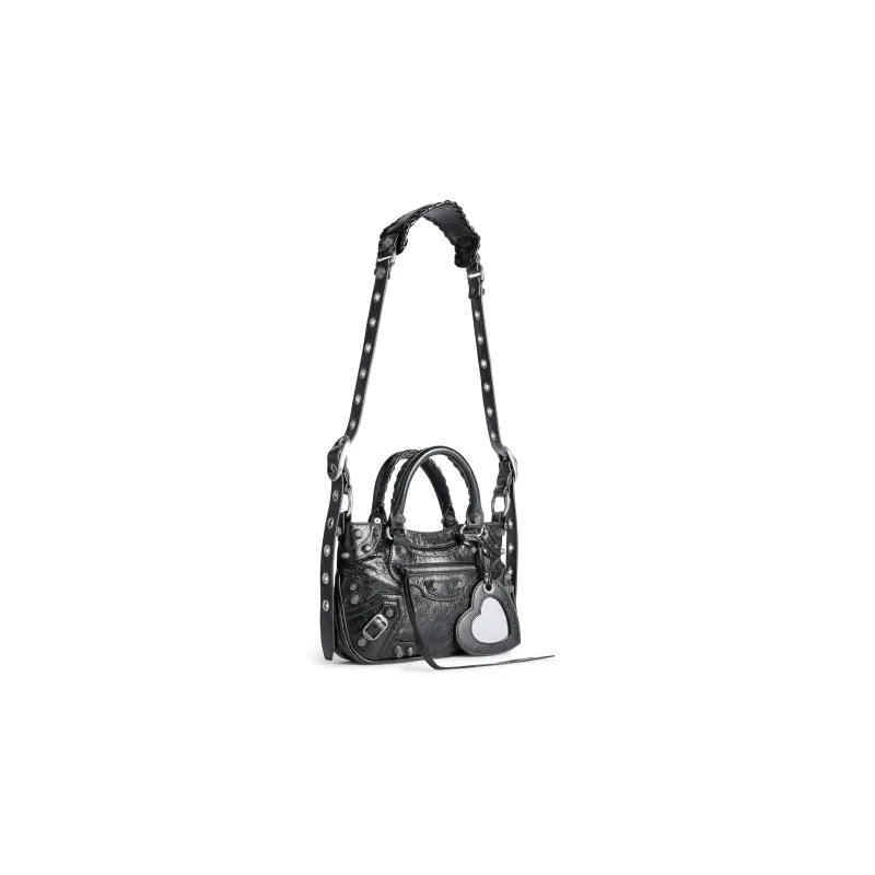 Balenciaga Neo Cagole Fine-Grained Sheepskin Tote Bag Shopping Bag Handbag Small Size Women's Black-1