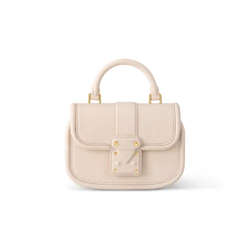 LOUIS VUITTON Pia Grained Cow Leather Shoulder Bag Crossbody Bag Handbag Women's Beige