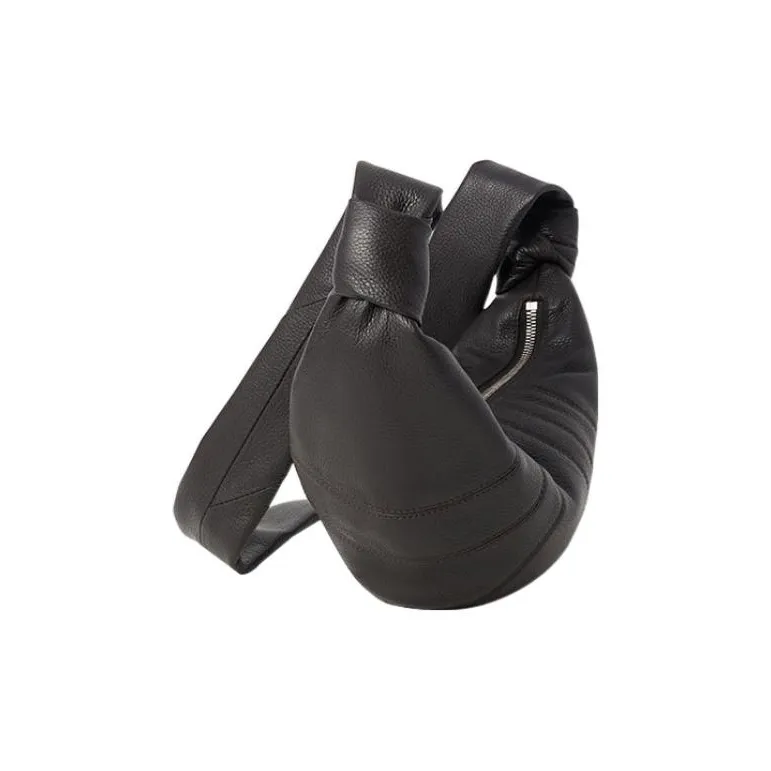 Lemaire Grained Calfskin Croissant Bag Shoulder Bag Crossbody Bag Small Size Unisex Dark Chocolate-1