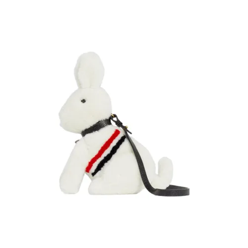 THOM BROWNE Lambskin Patch Calfskin Rabbit Shoulder Bag Crossbody Bag Small Size Women's White