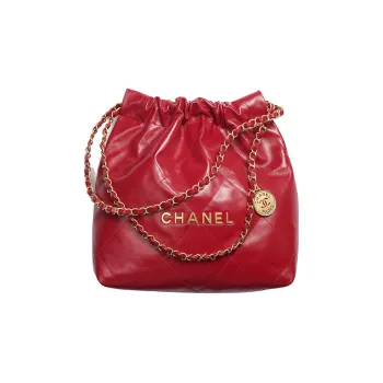 CHANEL 22Bag Smooth Finish Calfskin Tote Bag, Shopping Bag, Portable Crossbody Bag, Shoulder Bag Women's Red
