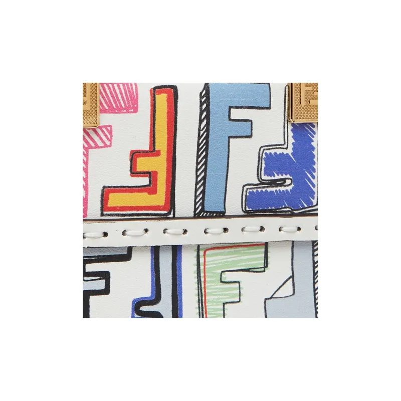FENDI Sunshine Leather Tote Bag Shopping Bag Handbag Mini Women's Multicolor-4