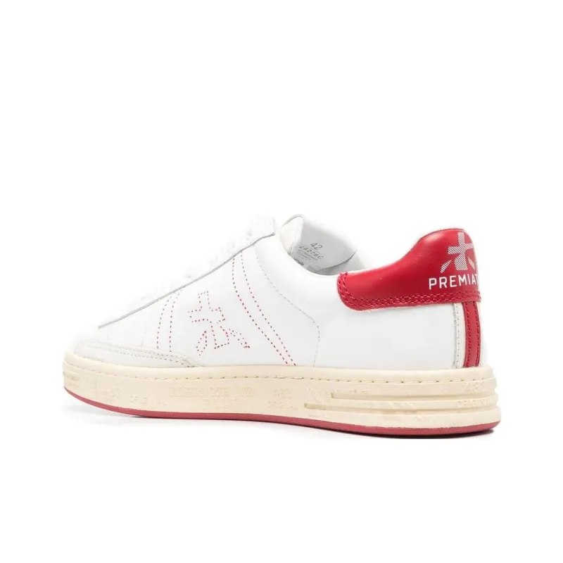 PREMIATA Russel Low-Top Skateboard Shoes Men's White Red-2