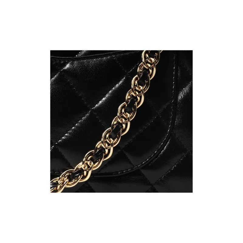 CHANEL Classic Flap CF Lambskin Handbag, Shoulder Bag, Crossbody Bag Medium Size Women's Black-5
