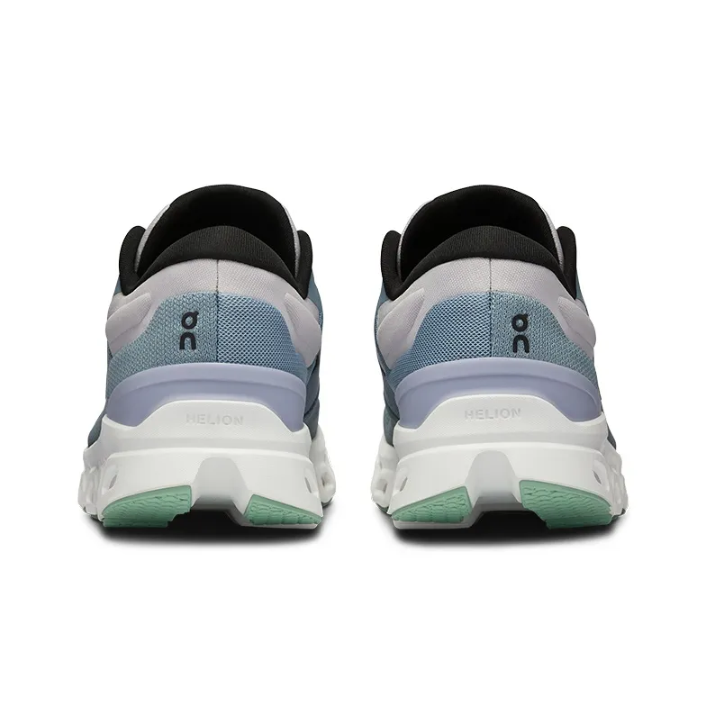 On Cloudstratus 3 Slip Resistant Low Top Running Shoes Women's Gray Blue Metal Gray-4