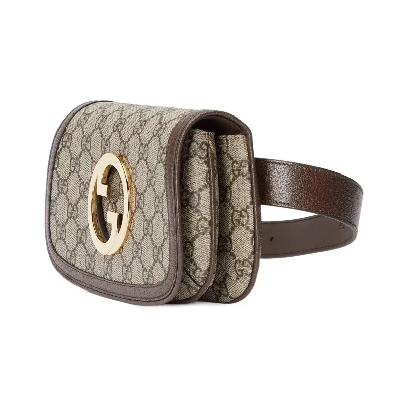 GUCCI Blondie Canvas With Leather Canvas Bag Fanny Pack Women's Ebony-1