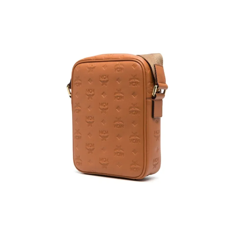 MCM Calfskin Messenger Bag Shoulder Bag Crossbody Bag Mini Men's Umber-1