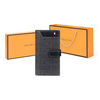 MashaLanti Synthetic Leather Business Document Bag Card Holder Wallet Regular Men's Dark Gray