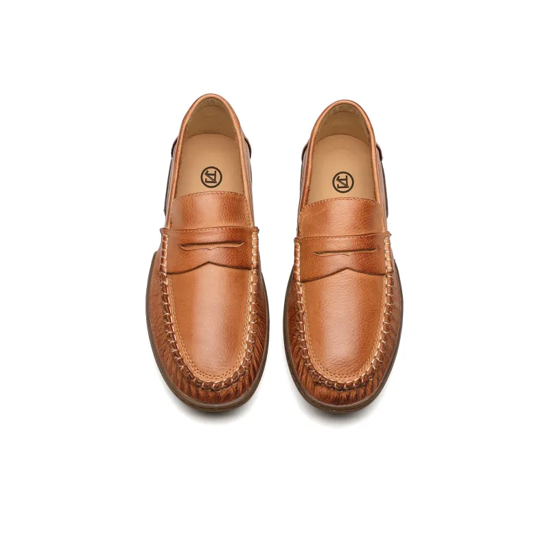 DIENGRLEY Loafers Men Low Top Coffee/Earth Yellow-5