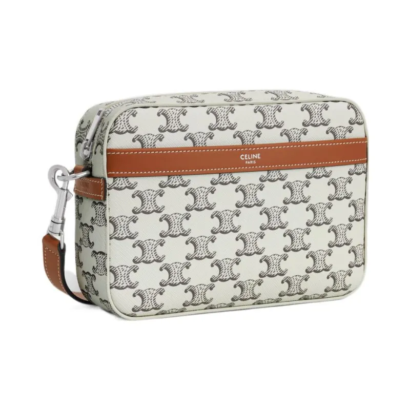 CELINE Cow Leather Messenger Bag, Shoulder Bag, Crossbody Bag Small Size Men's Tan/Light Umber-1