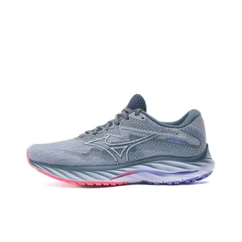 Mizuno Wave Rider 27 Cushioned Wear Resistant Breathable Low Top Casual Running Shoes Unisex Blue White Pink