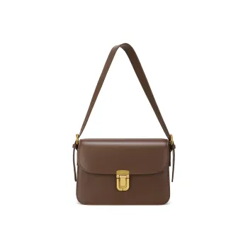 MEXICAN Cow Leather With Synthetic Leather Tofu Bag Shoulder Bag Women's Coffee/Apricot