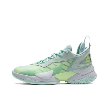 PEAK Cushioning Wear Resistant Mid Top Basketball Shoes Men's Gouache Green