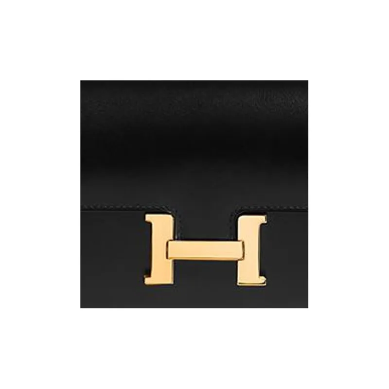 HERMES Constance To Go Box Calfskin Wallet Regular Women's 89 Noir Black-5
