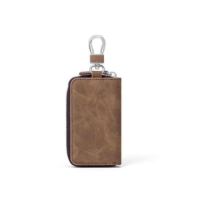 MashaLanti Microfiber Synthetic Leather Key Pouch Small Size Men's Coffee-3