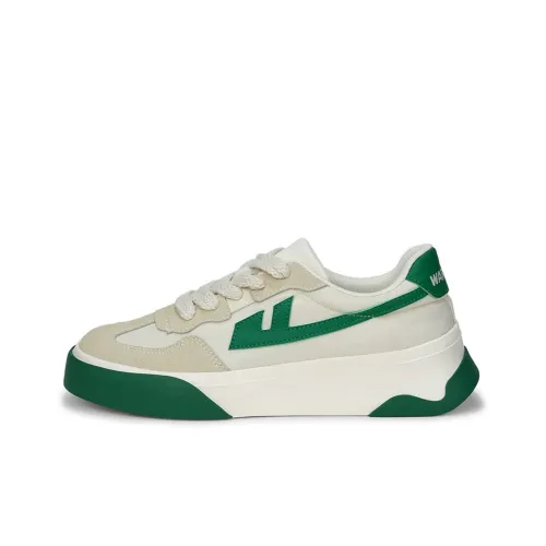Warrior Sky Power Dopamine Dressing Little Cube Collection Low Top Skateboard Shoes Unisex Beige Green