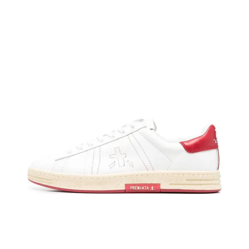 PREMIATA Russel Low-Top Skateboard Shoes Men's White Red-0