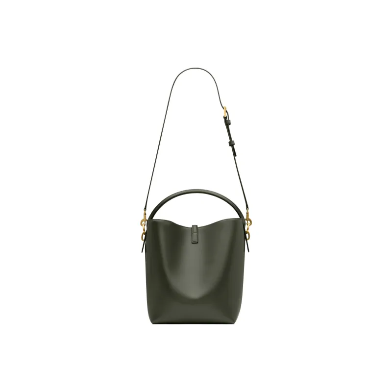 SAINT LAURENT Shiny Cow Leather Shoulder Bag, Crossbody Bag, Handbag Regular Women's Dark Green-5