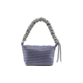 KARA Embellished Mesh Phone Cord Zipped Shoulder Bag