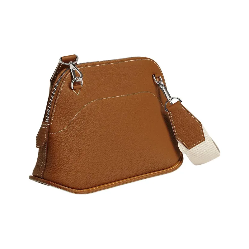 HERMES Bolide Togo Calfskin With Swift Calfskin Bowling Bag, Shoulder Bag, Crossbody Bag Women's Brown/Multicolor-2
