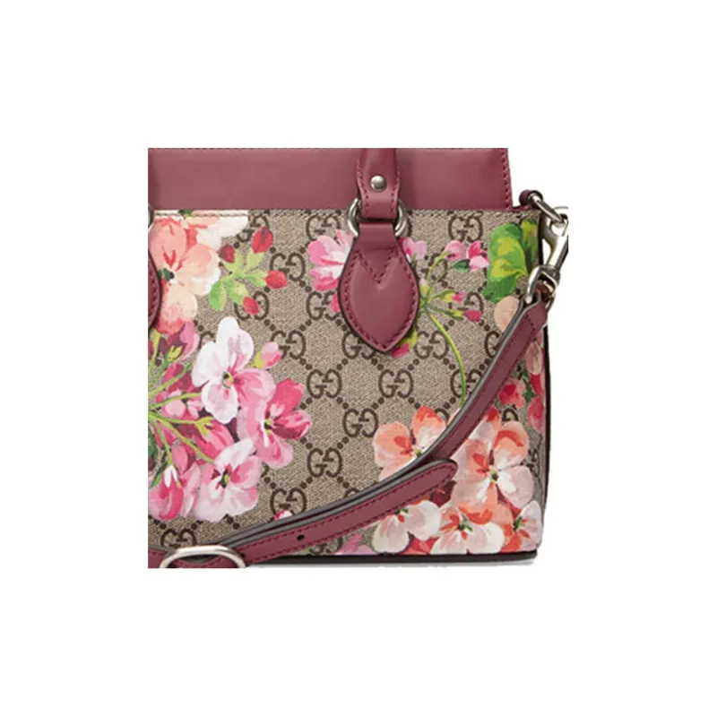 GUCCI GG Blooms Canvas With Leather Shoulder Bag Crossbody Bag Handbag Mini Women's Ebony/Pink-3