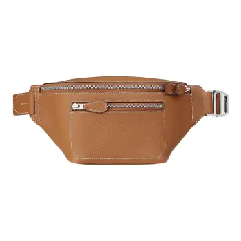 HERMES Cityslide Evercolor Leather Fanny Pack Women's Brown