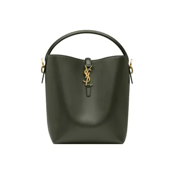 SAINT LAURENT Shiny Cow Leather Shoulder Bag, Crossbody Bag, Handbag Regular Women's Dark Green
