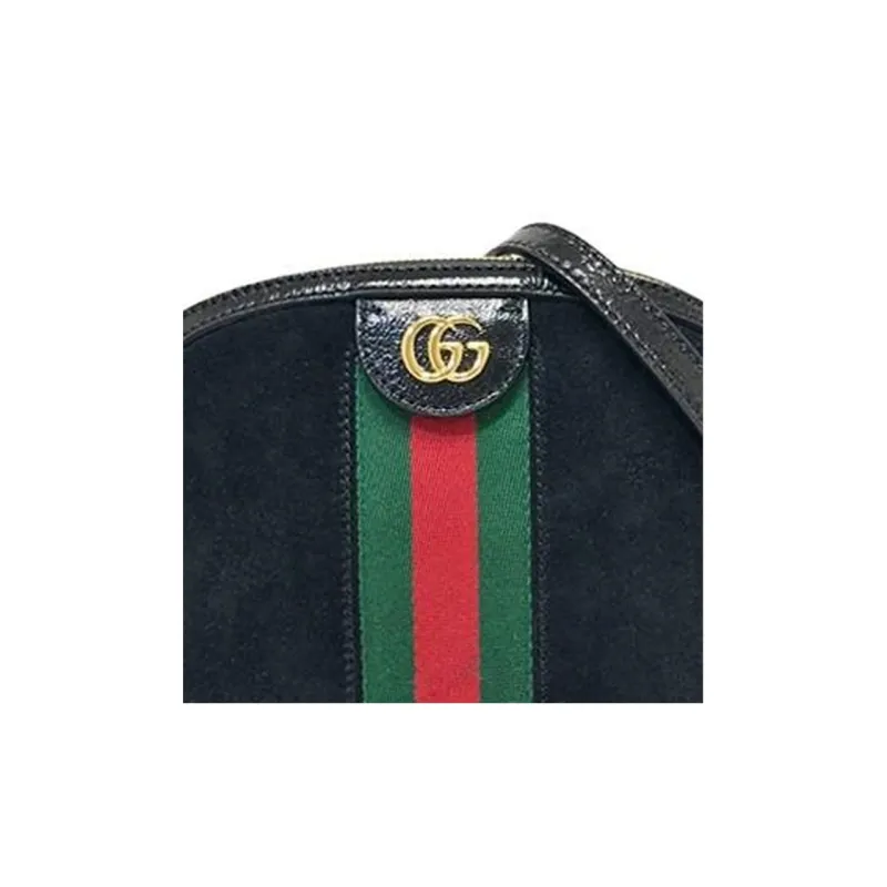 GUCCI Ophidia Leather Dome Bag Shoulder Bag Crossbody Bag Small Size Women's Black-5