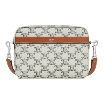 CELINE Cow Leather Messenger Bag, Shoulder Bag, Crossbody Bag Small Size Men's Tan/Light Umber