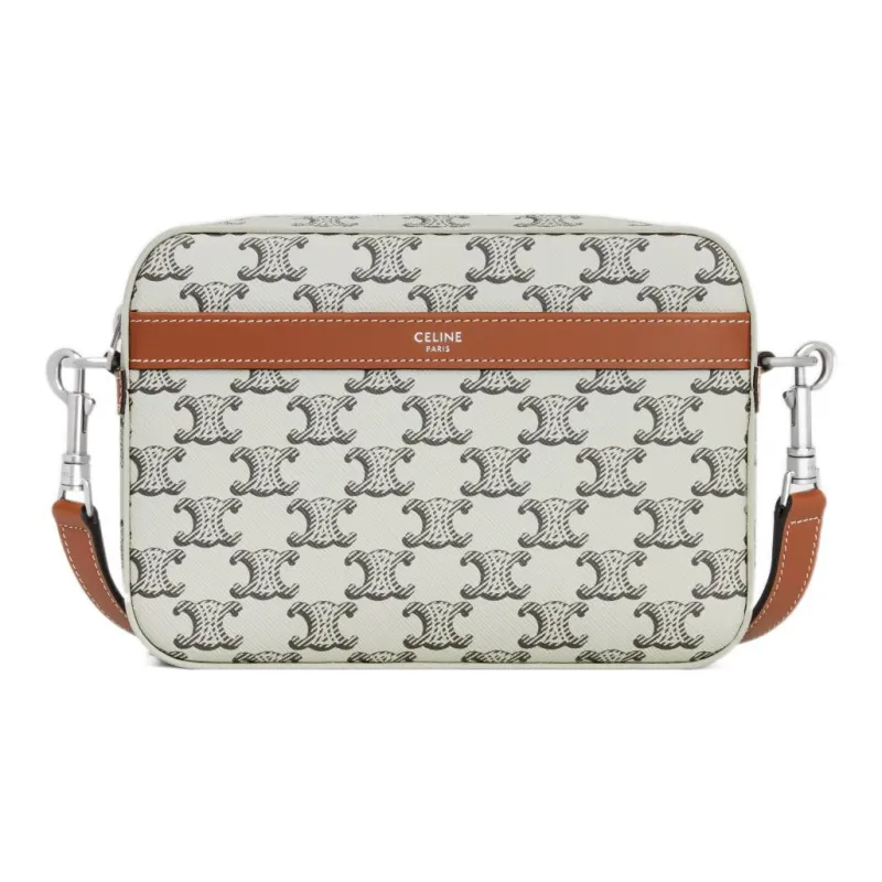 CELINE Cow Leather Messenger Bag, Shoulder Bag, Crossbody Bag Small Size Men's Tan/Light Umber-0