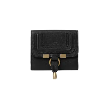 Chloe Marcie Grained Calfskin Wallet Regular Women's Black