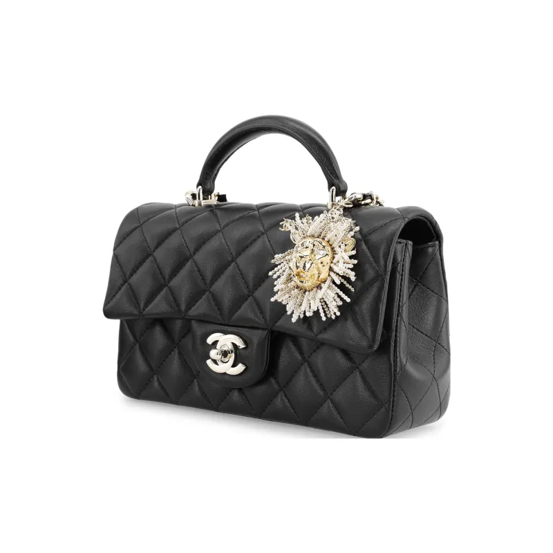 CHANEL Classic Flap CF Lambskin Clutch, Crossbody Bag, Shoulder Bag Women's Black-1