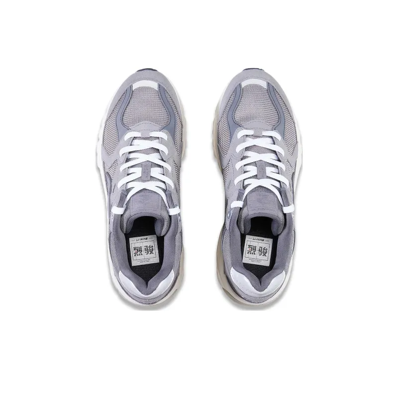 LiNing Furious Rider Runner Wear Resistant Slip Resistant Cushioning Low Top Casual Shoes Women's Gray-2