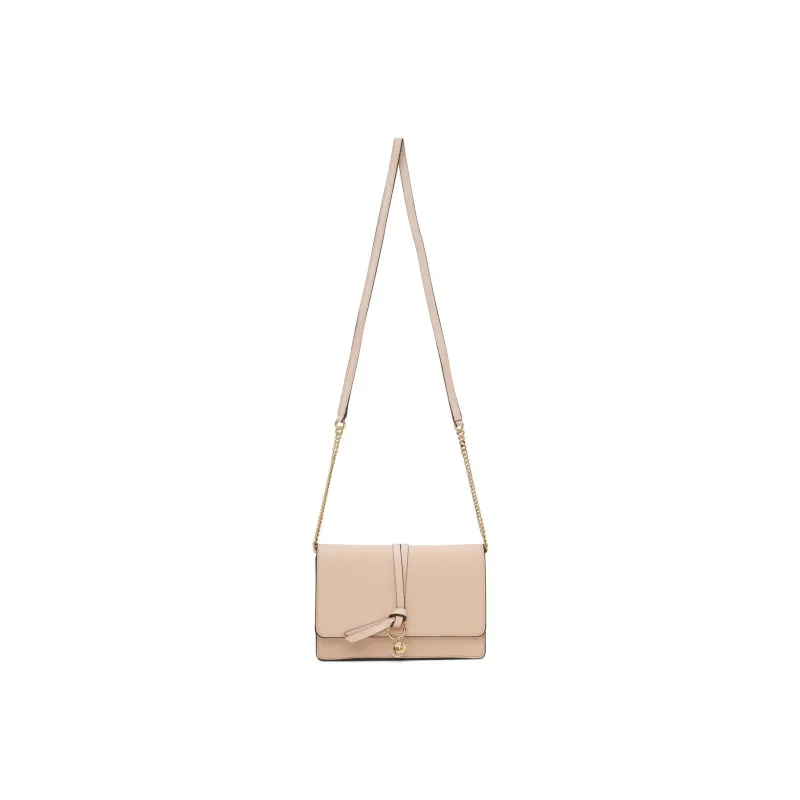 Chloe Alphabet Shiny Calfskin Clutches Shoulder Bag Crossbody Bag Women's Cement Powder-3