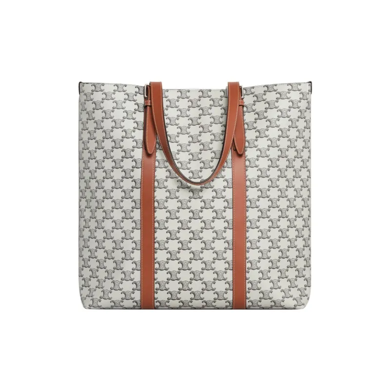 CELINE Cabas Cow Leather Binding Tote Bag, Shopping Bag, Handbag Regular Men's Tan/Light Umber-2