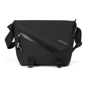Subcrew Leather Messenger Bag, Shoulder Bag Regular Unisex Black