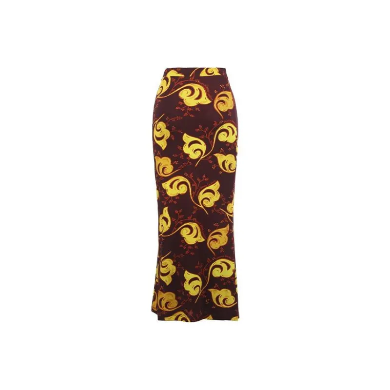 VERSACE JEANS COUTURE Casual Long Skirts Women's Burgundy-1