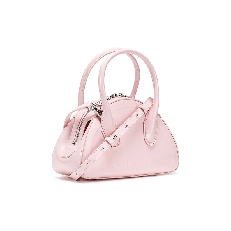 Lost In Echo Cow Leather Bowling Ball Shoulder Bag, Crossbody Bag, Handbag Trumpets Women's Pink-5